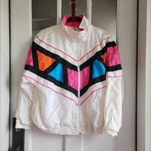 Vintage Cabazon Zip Up Nylon Colorblock Jacket, Sz L